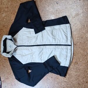 Prana Velocity Women's Full Zip Hooded Jacket Black & Cream Size M